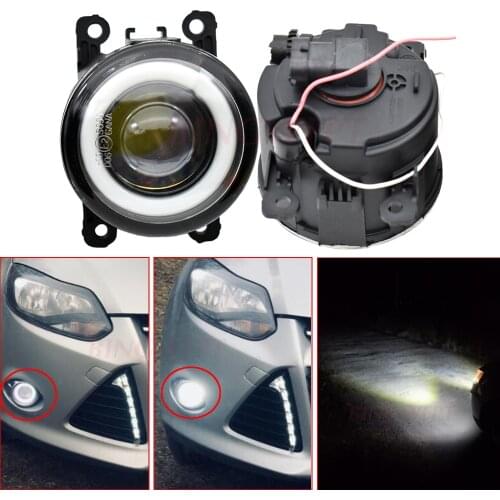 2pcs Car Front Bumper LED Fog Lamp DRL For Ford Focus 2 3 Fiesta Fusion EcoSport Ranger C-Max Transit Edge Tourneo