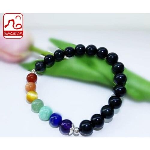 Baceda Nature Stone 7 Chakras Bracelet For Men and Women 16cm with Gift Box