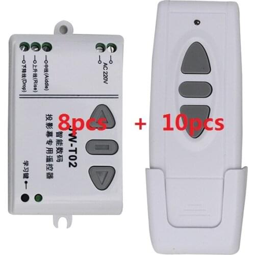 220V wireless projection screen remote control switch projection curtain remote control switch @ 8 x Receiver+10 X Transmitter