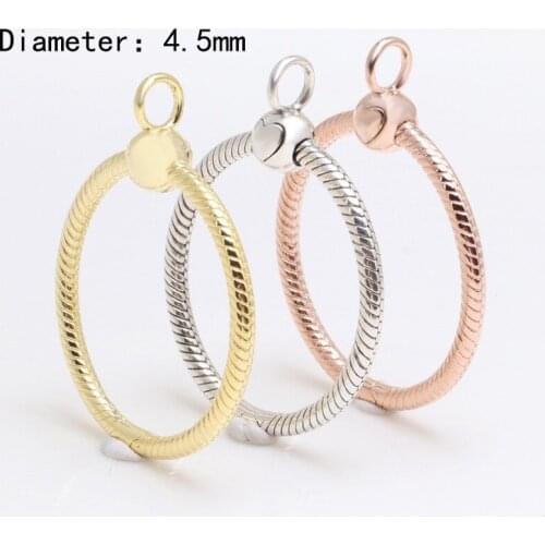 Bewill S925 Sterling Silver Diameter 4.5mm O-shaped Necklace Pendant Letter O Beads Fit Original Charms Necklace