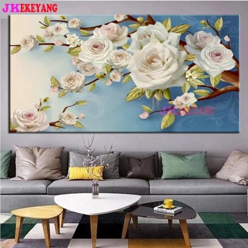 Large 5D Diy diamond painting flower Diamond Mosaic Rhinestone Embroidery cross stitch Y4553