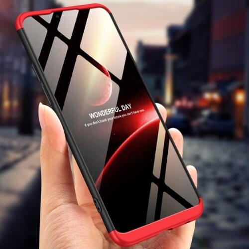 OPPO Realme C1 Case Colored Matte 360 Degree Protected Full Body Phone Case for OPPO Real Me C1 Shockproof Cover + Glass Film