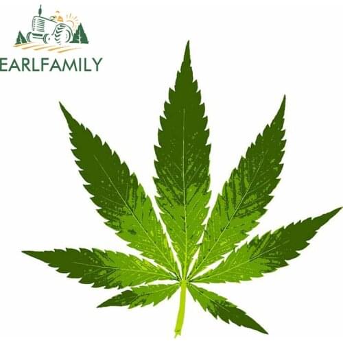 EARLFAMILY 13cm x 12.3cm for Hemp Leaf Decal Windshield Windows Cartoon Car Stickers Motorcycle Anime Waterproof Car Assessoires