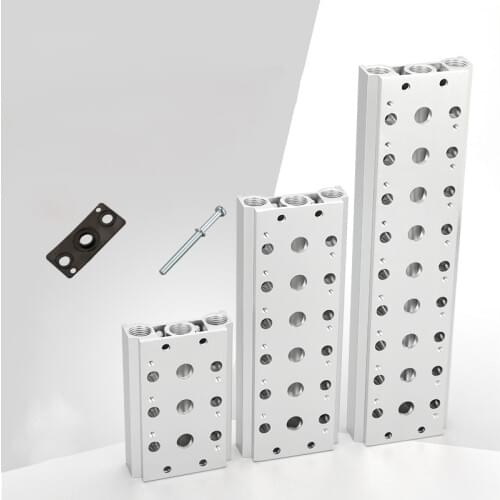 Pneumatic Solenoid Valves 4V210-08 4V220-08 Air Exhaust Manifold 200M Valve Plate Base Manifold With Accessories