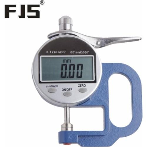 FJS Digital Thickness Gauge Tester Meter 0-12.7/0.01mm Electronic Dial Thickness Paper Leather Measuring Tools