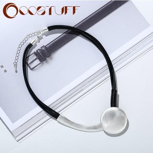 Leather Chokers Necklace with Pendants for Women Black Wholesale Necklaces Vintage Jewelry Trendy Jewellery Suspension 2020 New