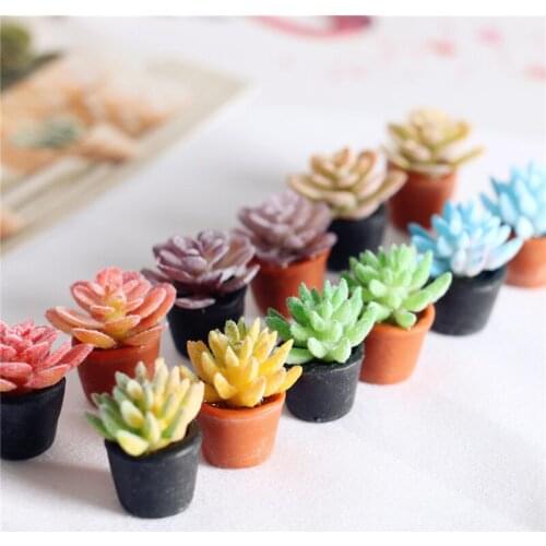 Mini Tree Potted For Green Plant Succulents Doll House Furniture Home Decor Simulation Potted Plants 1:12 Dollhouse Miniature