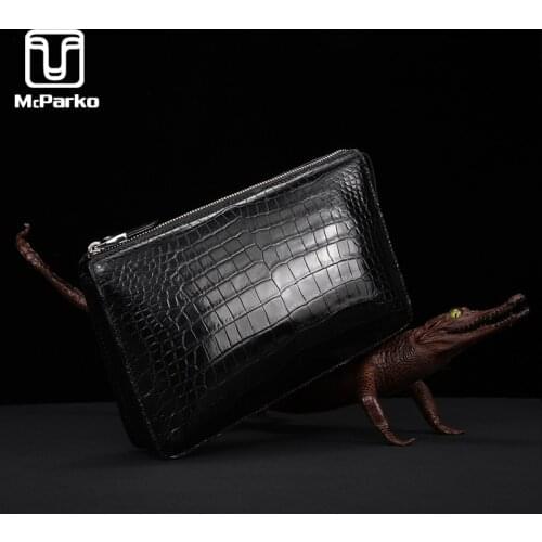 McParko Luxury Men Clutch Bags Genuine Leather Crocodile Leather Clutch Wallet Men Handy Bag 2020 Card Key Collection Bags Men