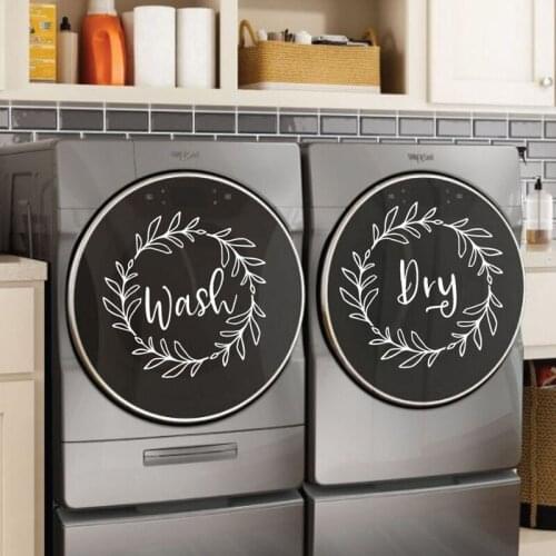 Quotes Dry Cleaning Wreath Farmhouse Laundry Decoration Laundry Front Loader Decal Set Wall Decoration Waterproof Sticker