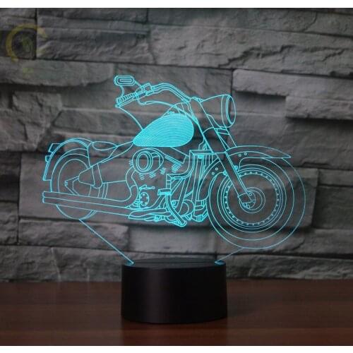 Novelty USB 3D LED Lamp Novelty Motorbike Shape Night Lamp Colorful Changing Night Lights for Home Decoration