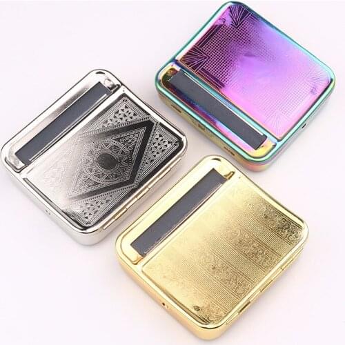 New 70mm/78mm Metal Automatic Cigarette Tobacco Smoking Rolling Machine Roller Box Cigarette Accessories Tobacco Container Smoke