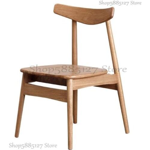 Nordic Solid Wood Dining Chair Modern Minimalist Home Dining Chair Study Chair Cafe Solid Wood Leisure Seat