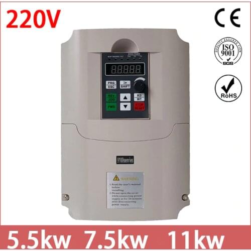 7.5KW 220V Single Phase Input Triphase 3Phase Output 30A Frequency Converter VFD Frequency Inverter Motor Speed Drive Controller