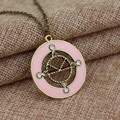 MQCHUN Jewelry Kingsman Necklace Charm Pink Enamel The Secret Service Pendant Necklace For Women Fashion Accessories