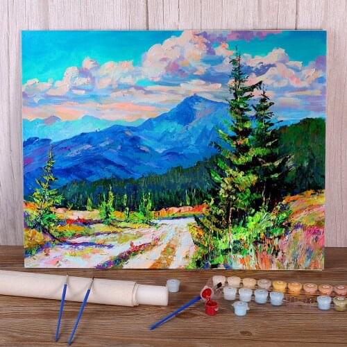 Landscape Mount Popivan Paint By Numbers Set Oil Paints 50*70 Picture By Numbers Photo Home Decoration Children Handicraft