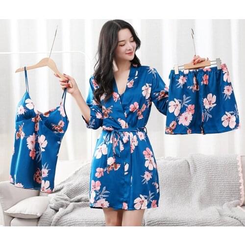 Casual Bride Bridesmaid Wedding Satin Sleepwear 4PCS Pajamas Suit Women Kimono Robe Gown Intimate Lingerie Sexy Loose Nightgown