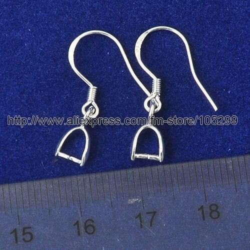 100PCS 15mm Plain 925 Silver Hooks Earrings Jewelry Findings Pinch Bail Soft 925 Silver sterlling silver Earring Earwire