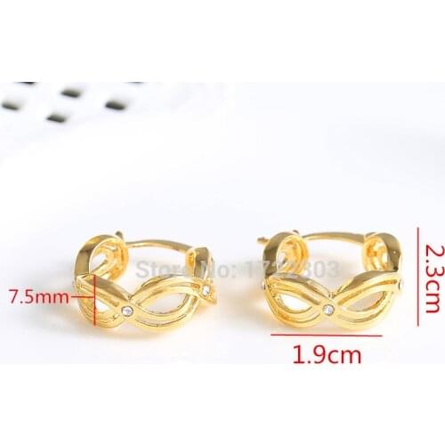 Bangrui Flower Zircon Yellow Gold Filled Hoop Stud Exquisite Earrings yellow Gold Earrings Rhinestone Stone Earring Jewelry