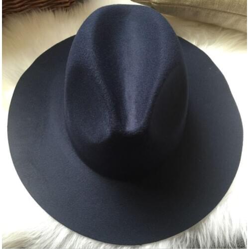 2016 New Vintage Women Casual Solid Wide Brim Trilby Fedora Hat Cloche Hat Men Fashion Cap Gorro Invierno Feminino