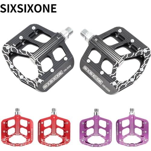 SIXSIXONE Bicycle Cycling MTB Road Bike Pedals 1Pair Ultralight Aluminum Flat Platform Pedal Mountain Bicycle Parts Accessories