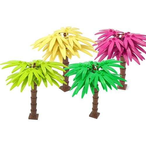 City MOC Building Blocks Plant Tree Grass Flower House Garden Accessories DIY Parts Creative Bricks 3471 30176 32607 toy for kid