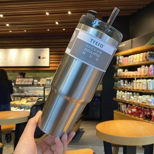 600/890ML Thermos Flask Double Stainless steel Coffee Mug Thickened Big Car Thermos Mug Travel Thermo Cup Thermosmug For Gifts