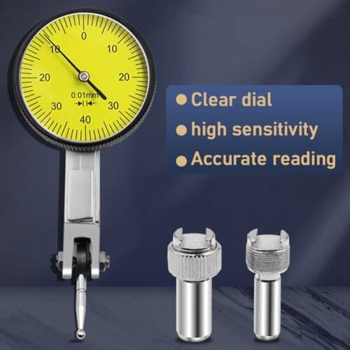 Accurate Dial Gauge Test Indicator Precision Metric with Dovetail Rails Mount 0-40-0 0.01mm Measuring Instrument