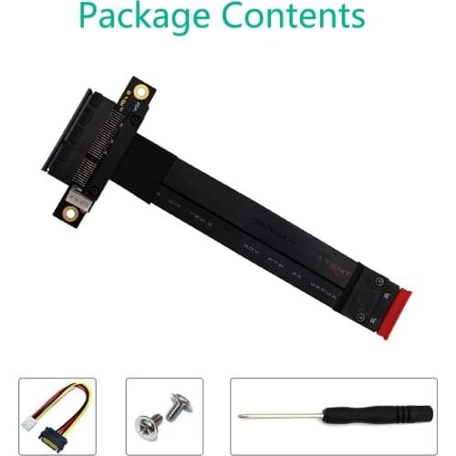 M.2 NGFF NVMe Key M to PCIe 3.0 X4 Extension Cable (180° PCI-E Slot)