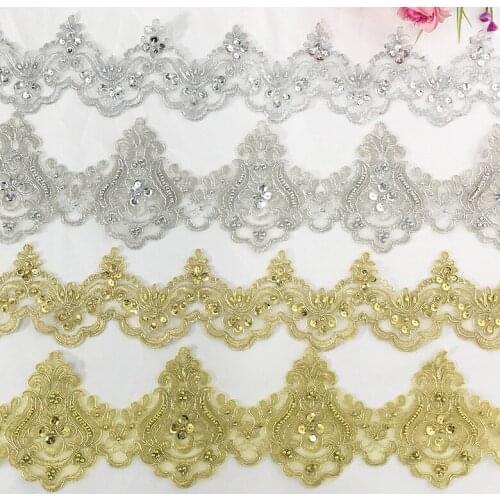 10cm * 90cm / piece, Nail Bead Sequin Lace Decal Clothing Skirt Wedding Decoration Curtain Accessories, DIY Handmade Materials