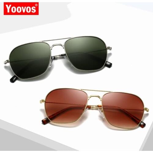 Yoovos 2021 Fashion Pilot Sunglasses Men Vintage Mirror Classic Street Beat Glasses Women Retro Driving Oculos De Sol UV400