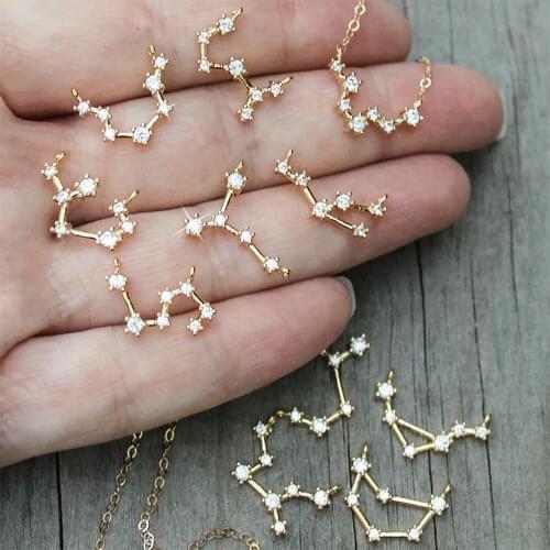 12 Zodiacconstellation Pendant Charms Gold Cute Earring Charms for Jewerlry Making Supplies Diy Necklace Bracelet Leo Virgo