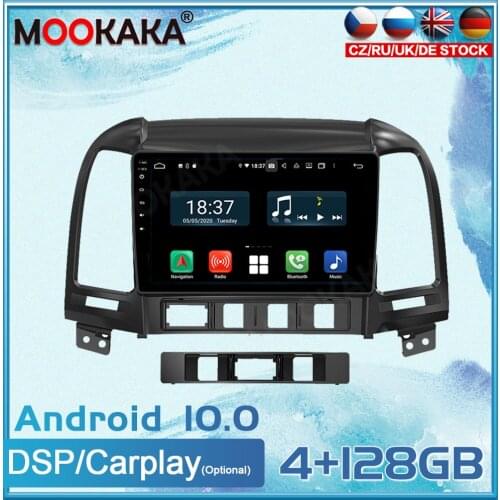 4+128GB Android 10 For Hyundai Santa Fe GPS Car Multimedia Player Headunit Audio Radio Navigtion Tape Recorder
