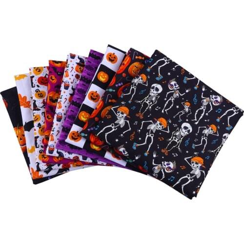 50*140CMHalloween pattern100 percent cotton fabric for Tissue Kids Bedding home textile Textile for Sewing Doll Dress