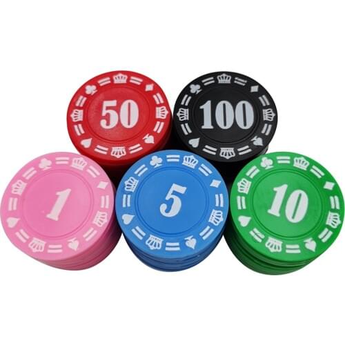 50 Pcs 37mm Plastic Casino Poker Card Chips Game Baccarat Counting Accessories Dice Entertainment Chip