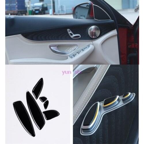 6 pcs Car Door Seat Adjustment Switch Button Decoration Stickers Car-styling For Mercedes Benz GLC class 2015 2016 C / E class