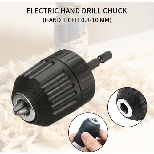 High Quality 0.8-10mm Clamping Range Driver Tool Accessories Keyless Adapter Hex Shank Drill Chuck