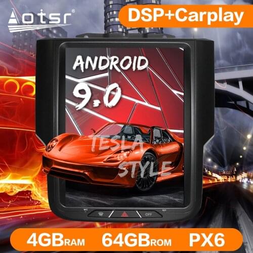 Android 9.0 64G PX6 Tesla style Car Radio GPS Navigation For Dodge RAM 2014-2019 Multimedia Player Auto Stereo Head Unit Carplay