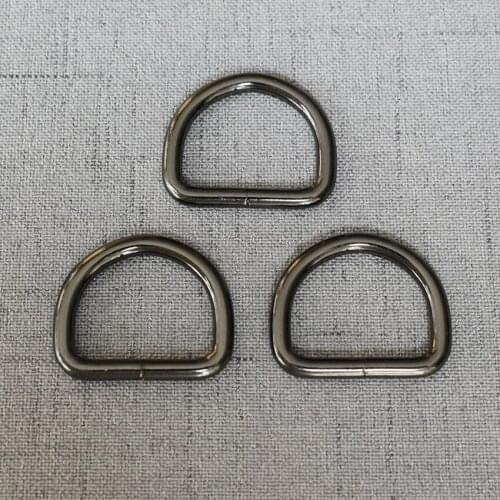 1 Piece 25mm Gun Black Metal D Ring Belt Buckle For Belt Ribbon Backpacks shoes Bag Cat Dog Collar