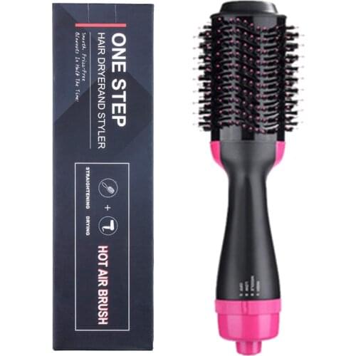 2 IN 1 Hair Dryer Hot Air Brush Air Straightener Curler Comb Roller One Step Electric Ion Blow Dryer Brush Hair Styling Tools