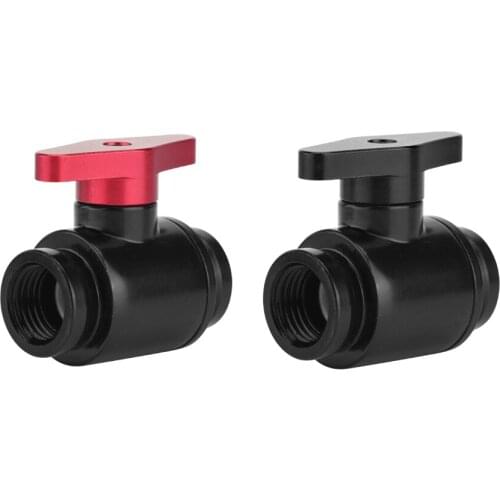 G1/4" Internal Thread Water Cooling Vent Valve Water Ball Valve with Handle for Computer Water Cooling System