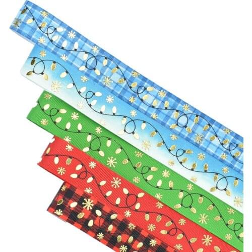 HSDRibbon 22mm 7/8inch HSD-Genuine light strip Pattern Foil Printed on Grosgrain Ribbon 50Yards/Roll