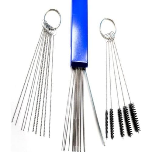 Motorcycle Car Carburetor Jets Cleaning Tool Needles Brushes Set For Carb Jet injector nozzle Spray gun Airbrush Clean tools