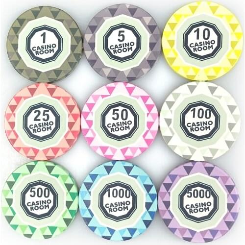 Ceramic Poker Chips 10g/Piece Custom Any Logo 39mm with Denomination Professional Factory