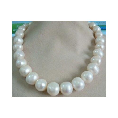 Beautiful Genuine South Sea Natural 13-15mm White Pearl Necklace 18inch