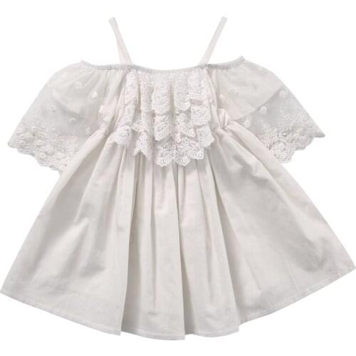 Pudcoco US Stock Newborn Toddler Kids Baby Girls Short Sleeve Lace Dress Princess Party Pageant Holiday Tutu Dresses