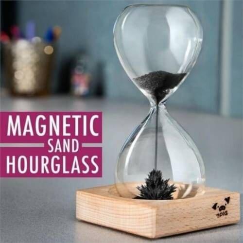 Magnet Hourglass Magnetic Custom Design With Wooden Stand Home Decoration Ornament Gift Crafts Desktop Decoration