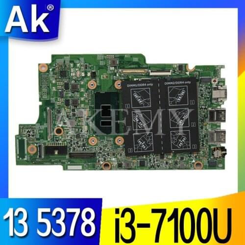 For DELL Inspiron 13 5378 5578 Laptop Motherboard CN-0W25G6 W25G6 With SR2ZW I3-7100U Processor DDR4 Full Tested