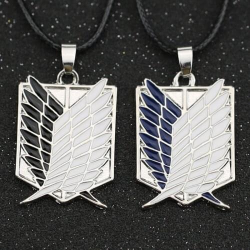 Attack On Titan Necklace Wings of Liberty Freedom Scout Regiment Legion Survey Recon Corp Badge Pendant Fashion Anime Wholesale
