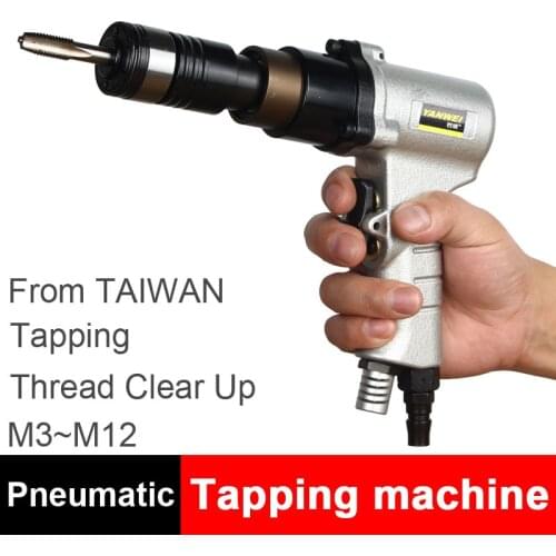 Pneumatic Tapping Machine Air Clear Up Thread Tool Tapper with Overload Protect ISO JIS Chucks M3-M12