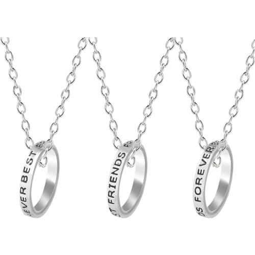 2 or 3 Best Friends Necklace Personality Student Girlfriends Friendship Black Letter Pendant Ladies Birthday Gift Daily Jewelry